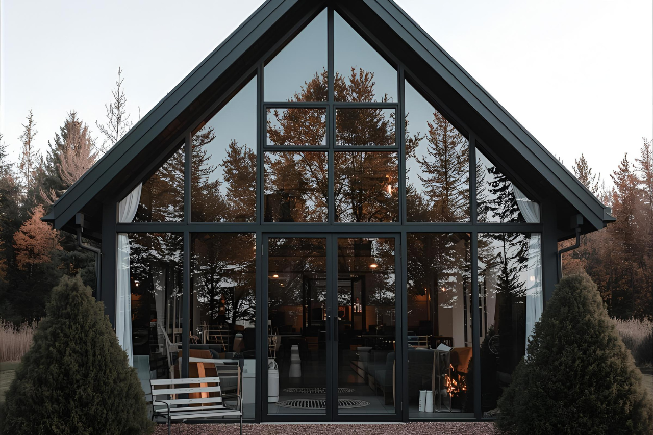 glass reflective lodge